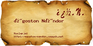 Ágoston Nándor névjegykártya