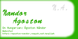 nandor agoston business card