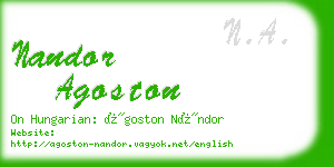 nandor agoston business card